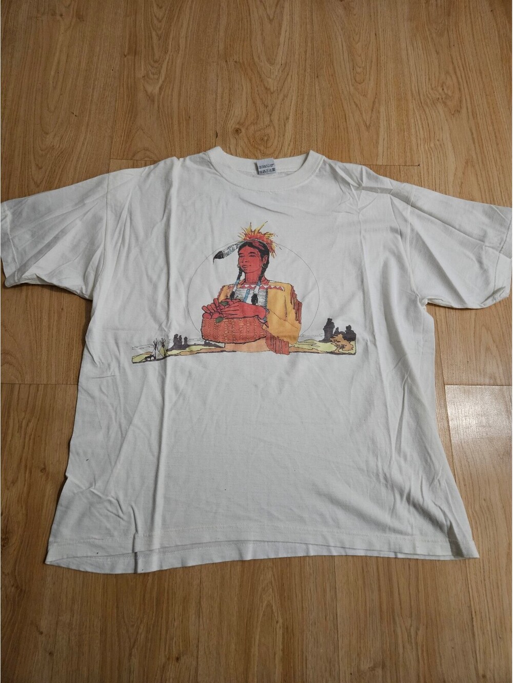 Finest Combed Cotton white graphic T shirt